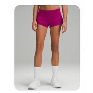 Lululemon Speed Up Lined‎ Shorts 2.5" Low Rise Running Magenta Purple Size 10